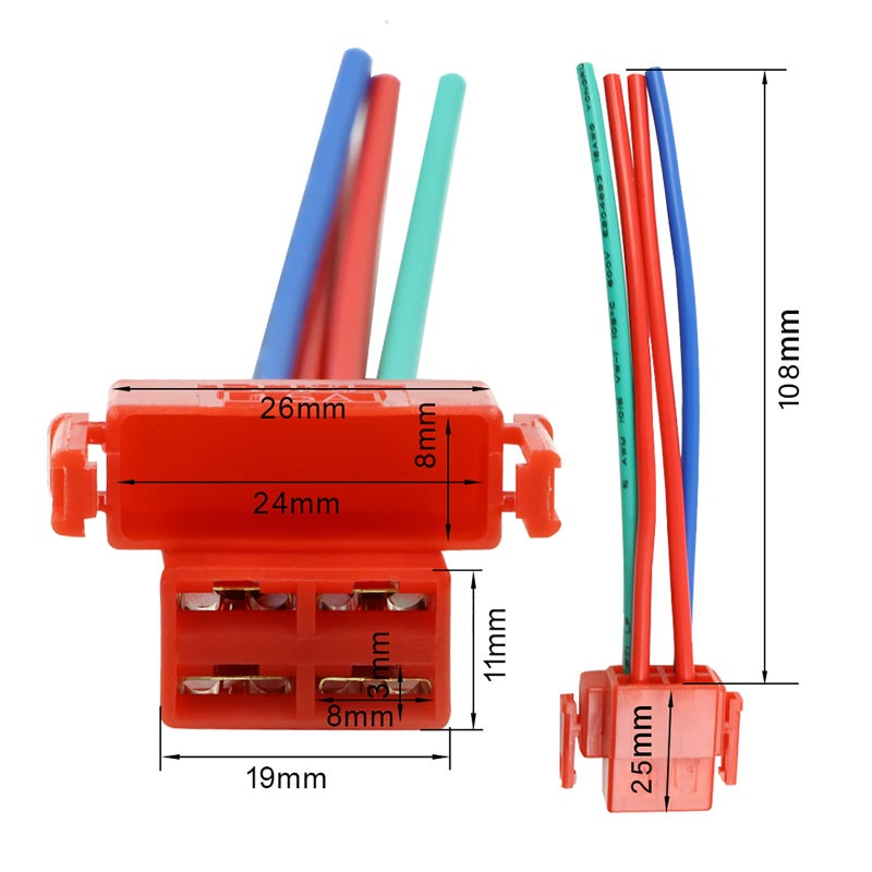 FLYPIG 4 Wire Starter Solenoid Relay Plug Harness Plug Electrical Connector for Honda CBR600 CBR900 CBR929 CBR954 CBR1000 CB600 CB650 CB750 CB900F GL1200 GL1500 Shadow FSC600 VF750 VFR800 VT1100 - Image 2